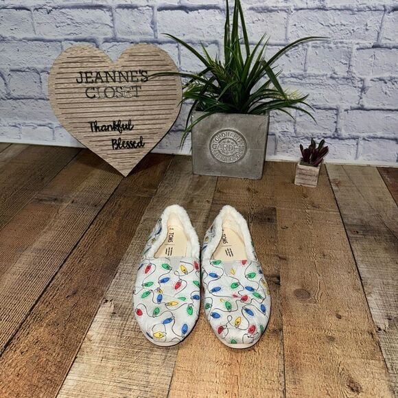 Toms Grey Glacier Glow In The Dark Women Shoe Size 9 Christmas Lights - Picture 5 of 9